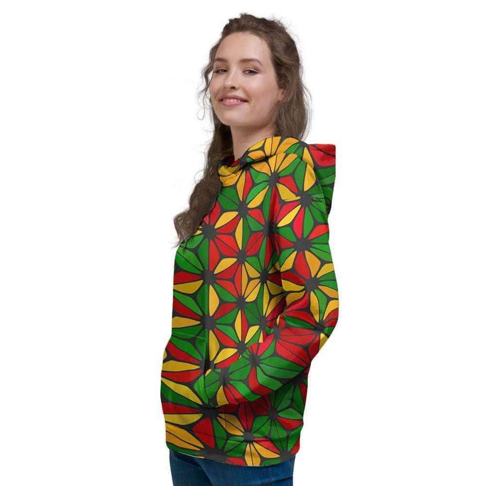 Abstract Reggae Rasta Women's Hoodie-grizzshop