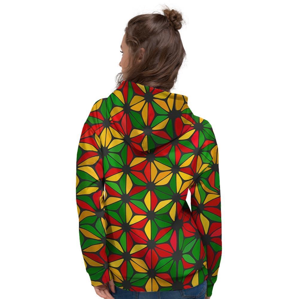Abstract Reggae Rasta Women's Hoodie-grizzshop