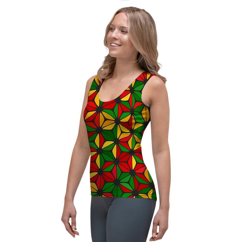 Abstract Reggae Rasta Women's Tank Top-grizzshop