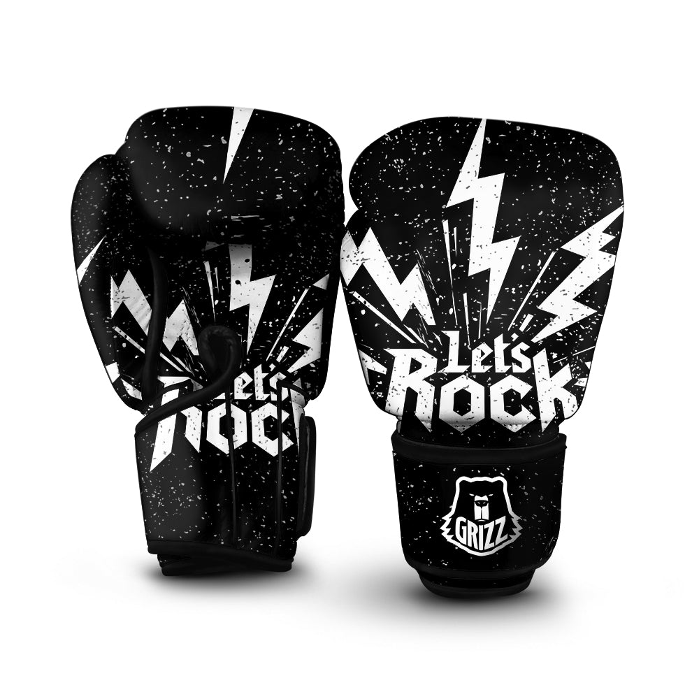 Abstract Rock Grunge Monochrome Print Boxing Gloves-grizzshop