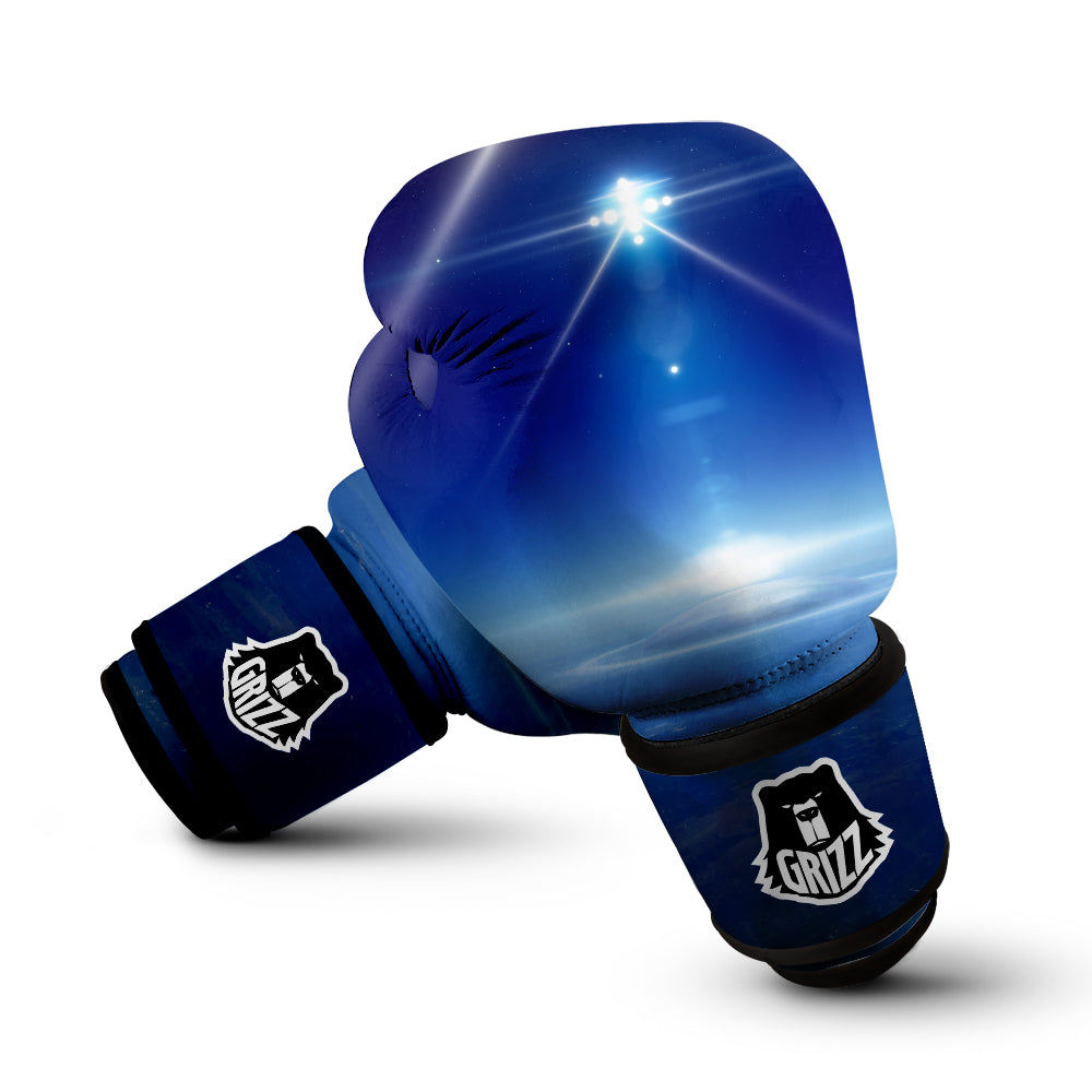 Abstract Sci Fi On Earth Print Boxing Gloves-grizzshop