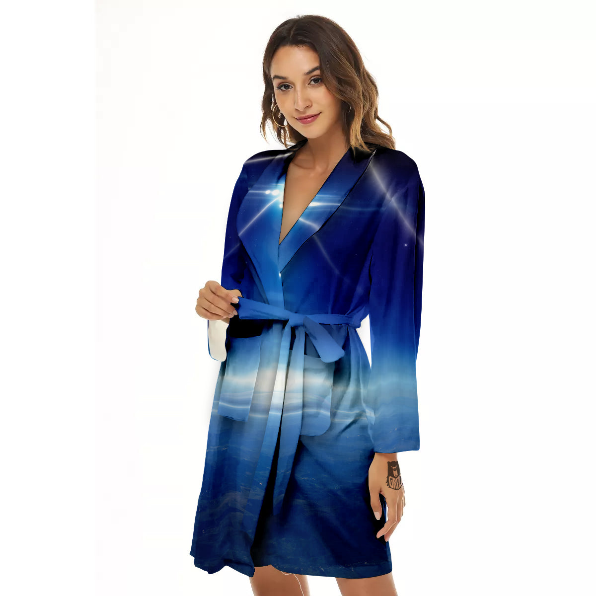 Abstract Sci Fi On Earth Print Women's Robe-grizzshop
