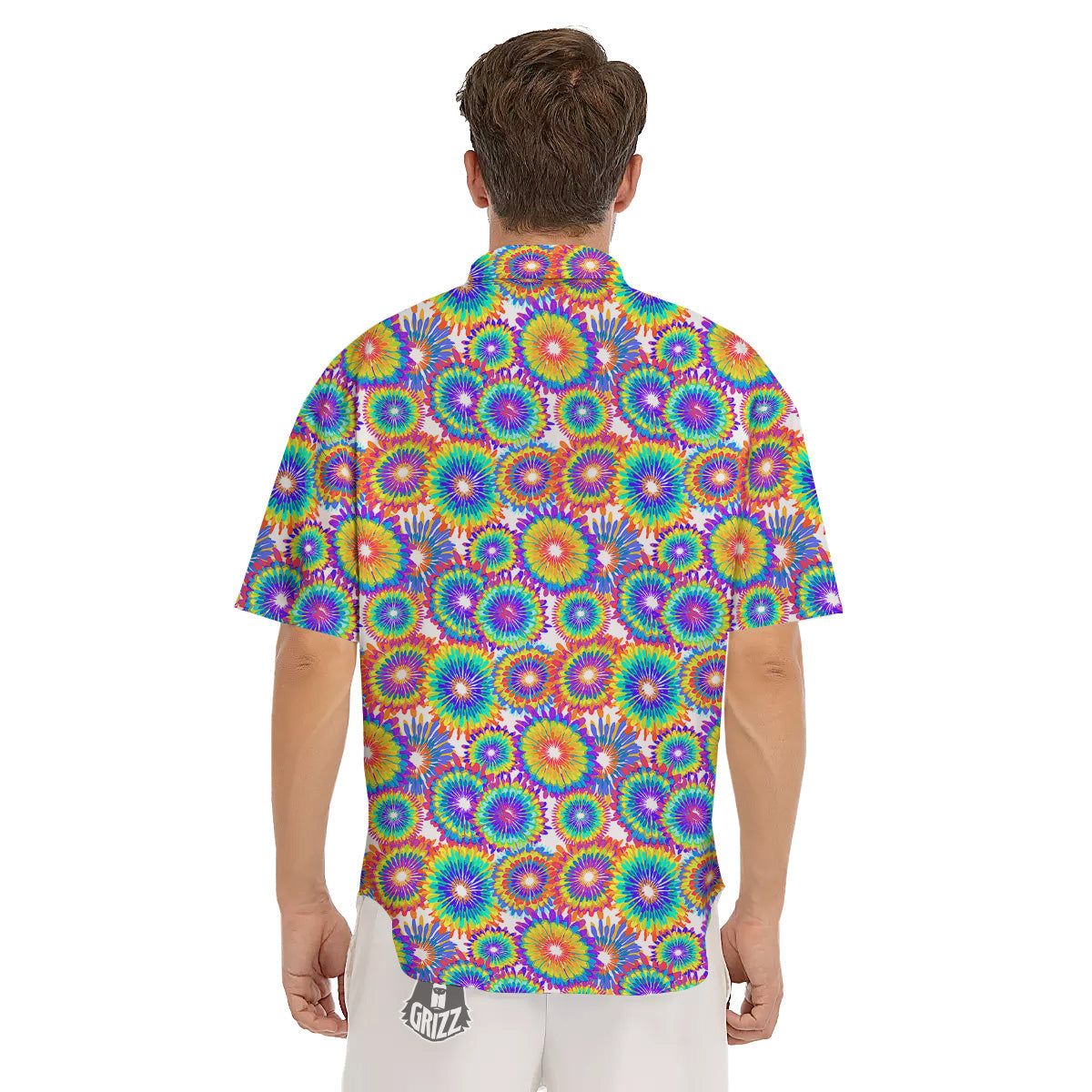 Abstract Sunflower Colorful Print Pattern Men's Short Sleeve Shirts-grizzshop
