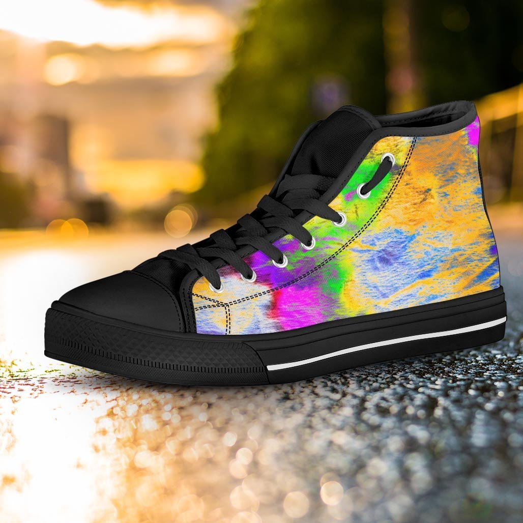 Abstract Tie Dye Women's High Top Shoes-grizzshop