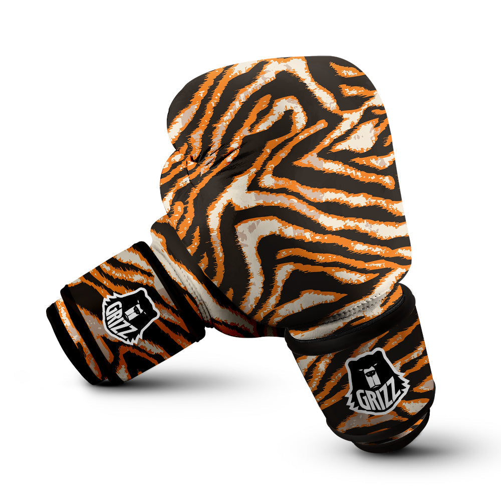 Abstract Tiger Skin Grunge Print Boxing Gloves-grizzshop