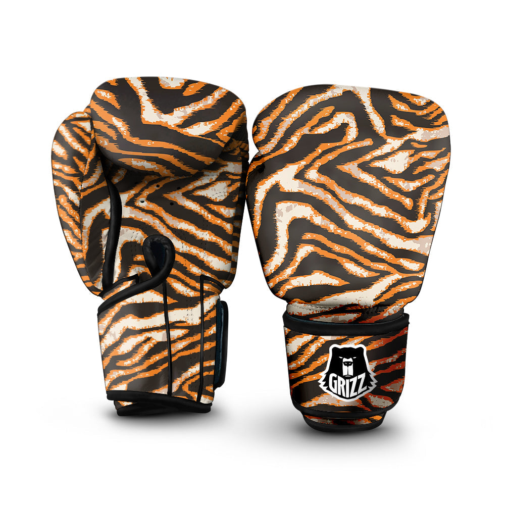 Abstract Tiger Skin Grunge Print Boxing Gloves-grizzshop