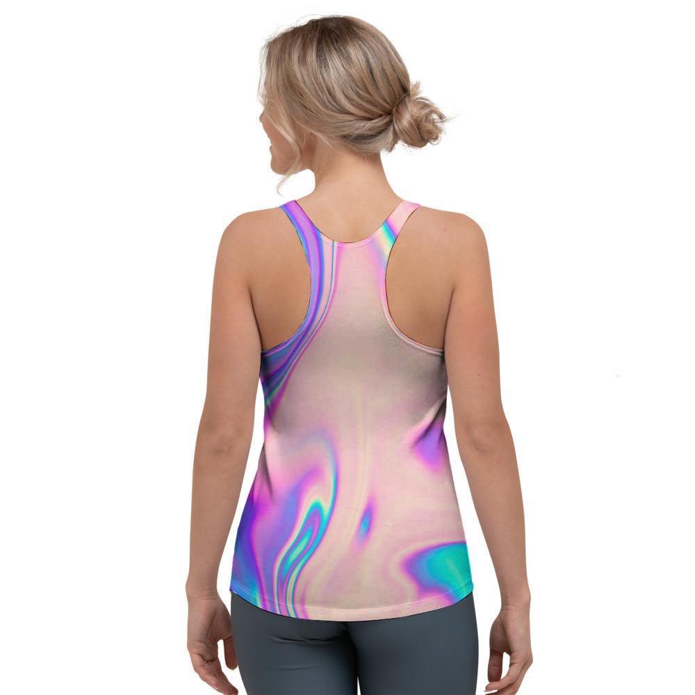 Abstract Trippy Holographic Women's Racerback Tank Top-grizzshop