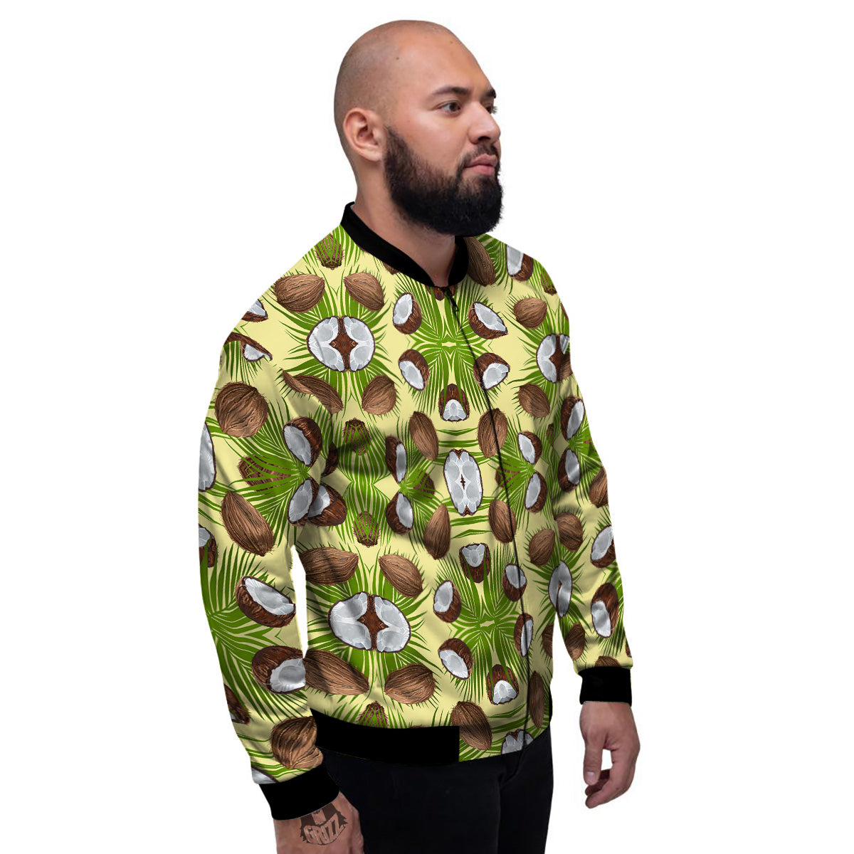 Abstract Tropical Coconut Print Pattern Men's Bomber Jacket-grizzshop