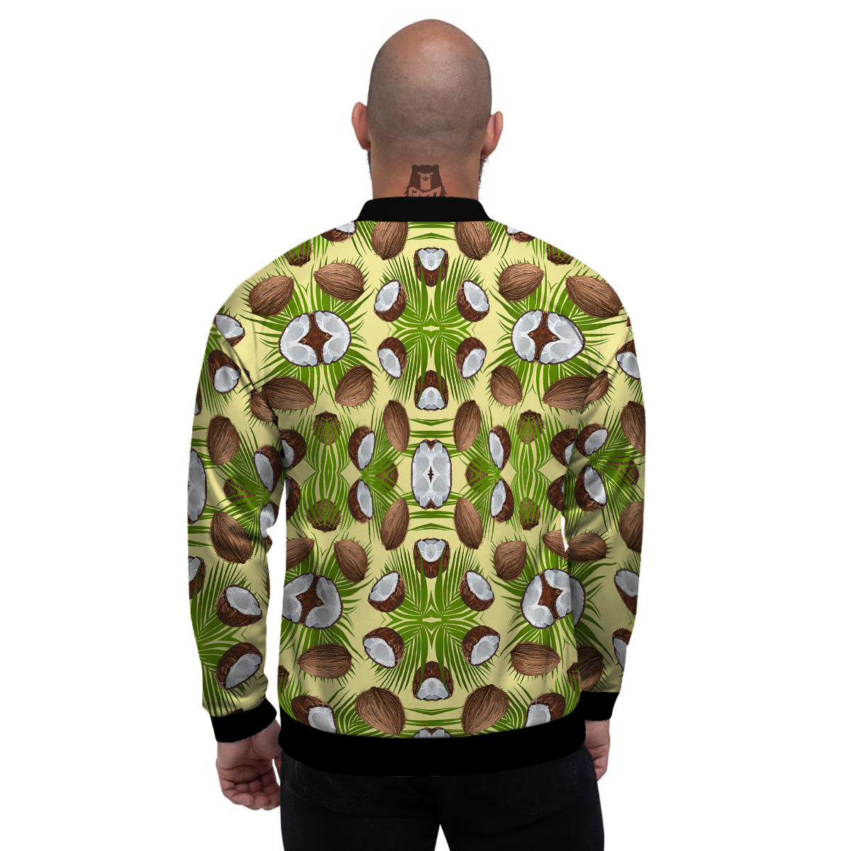 Abstract Tropical Coconut Print Pattern Men's Bomber Jacket-grizzshop
