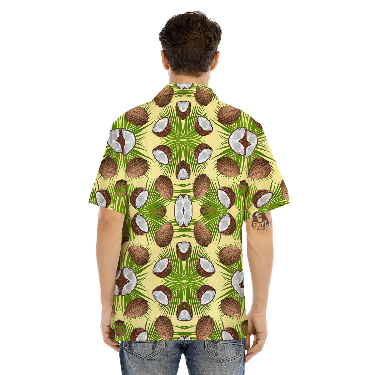 Abstract Tropical Coconut Print Pattern Men's Hawaiian Shirt-grizzshop
