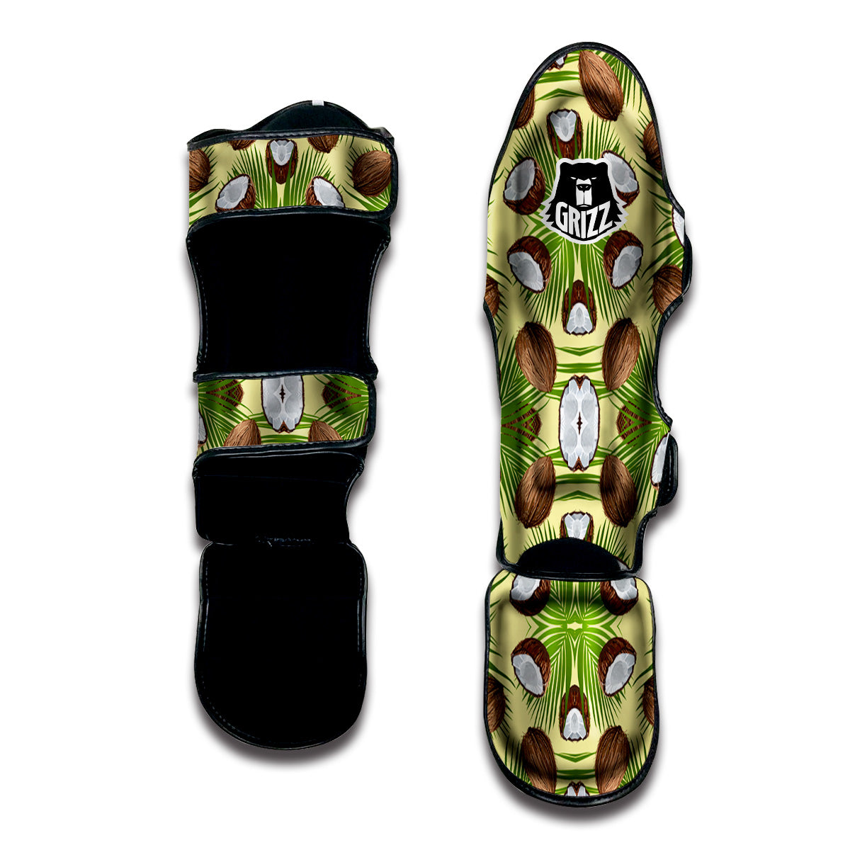 Abstract Tropical Coconut Print Pattern Muay Thai Shin Guards-grizzshop
