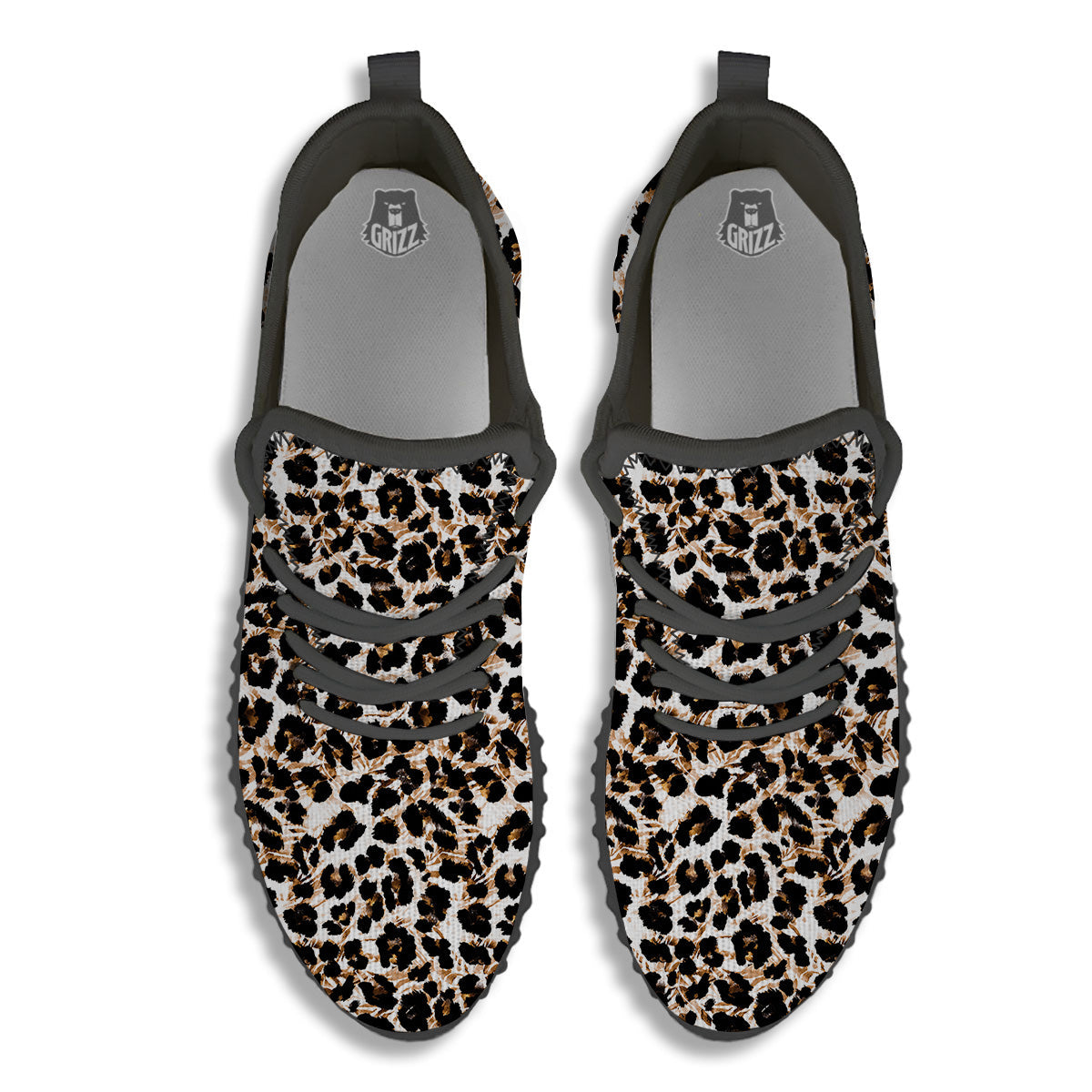 Abstract Watercolor Leopard Print Pattern Black Walking Shoes-grizzshop
