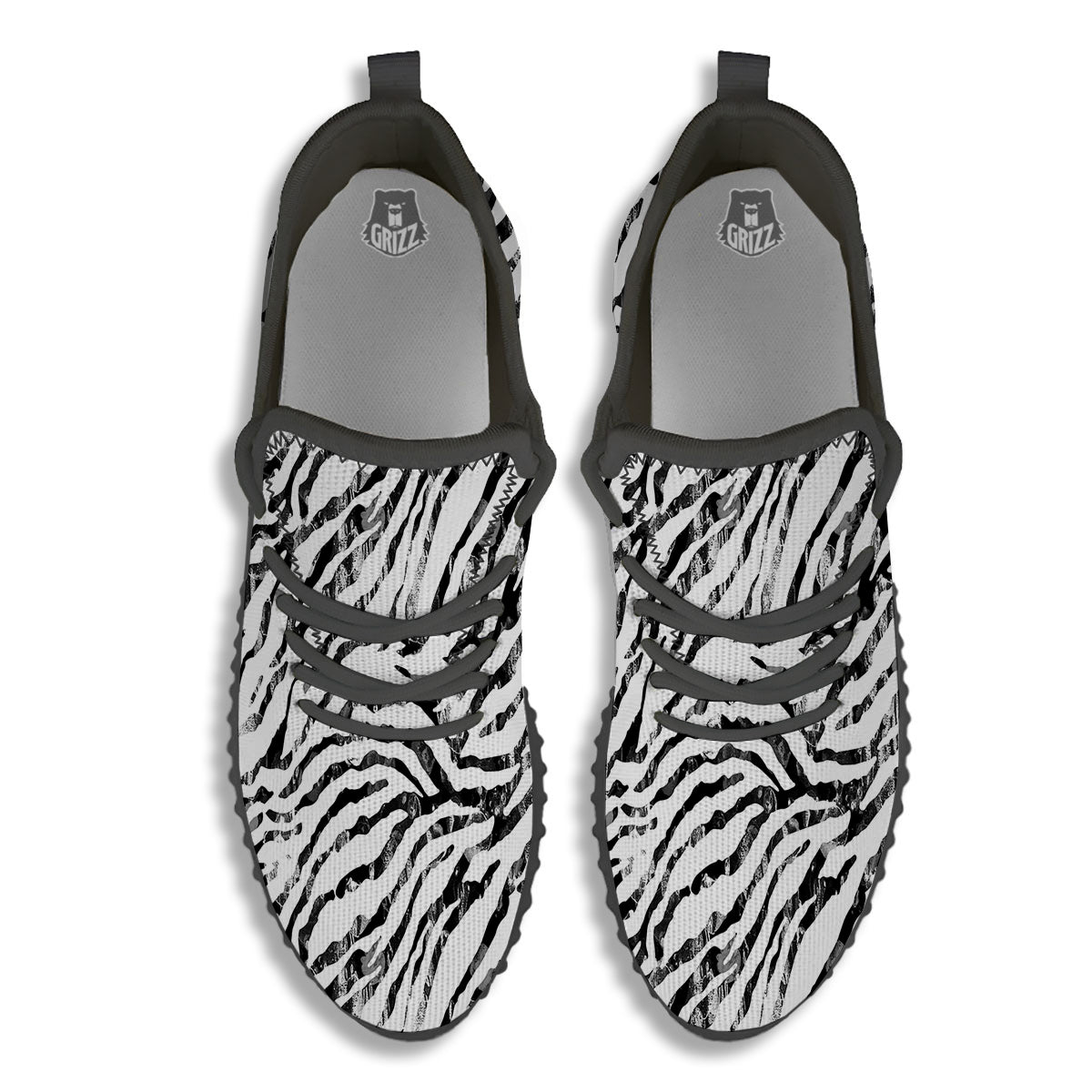 Abstract Watercolor Tie Dye Zebra Print Black Walking Shoes-grizzshop