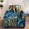 Abstract Wavy Psychedelic Armchair Cover-grizzshop