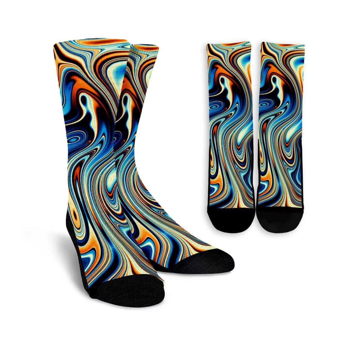 Abstract Wavy Psychedelic Unisex Socks-grizzshop