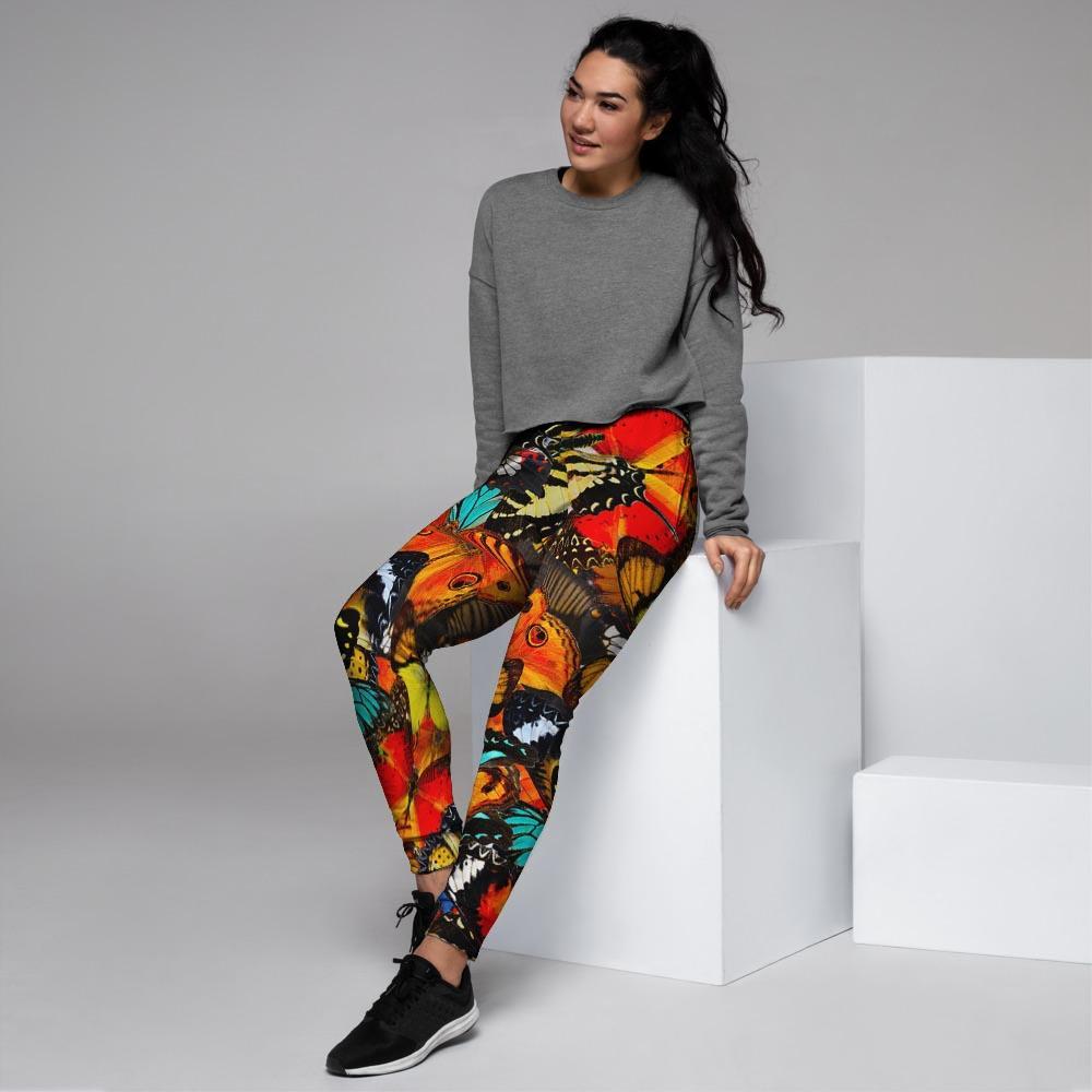 Abstract Colorful Butterfly Print Women's Joggers-grizzshop