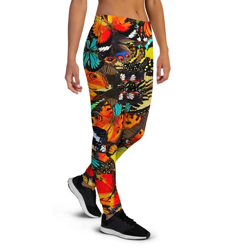 Abstract Colorful Butterfly Print Women's Joggers-grizzshop