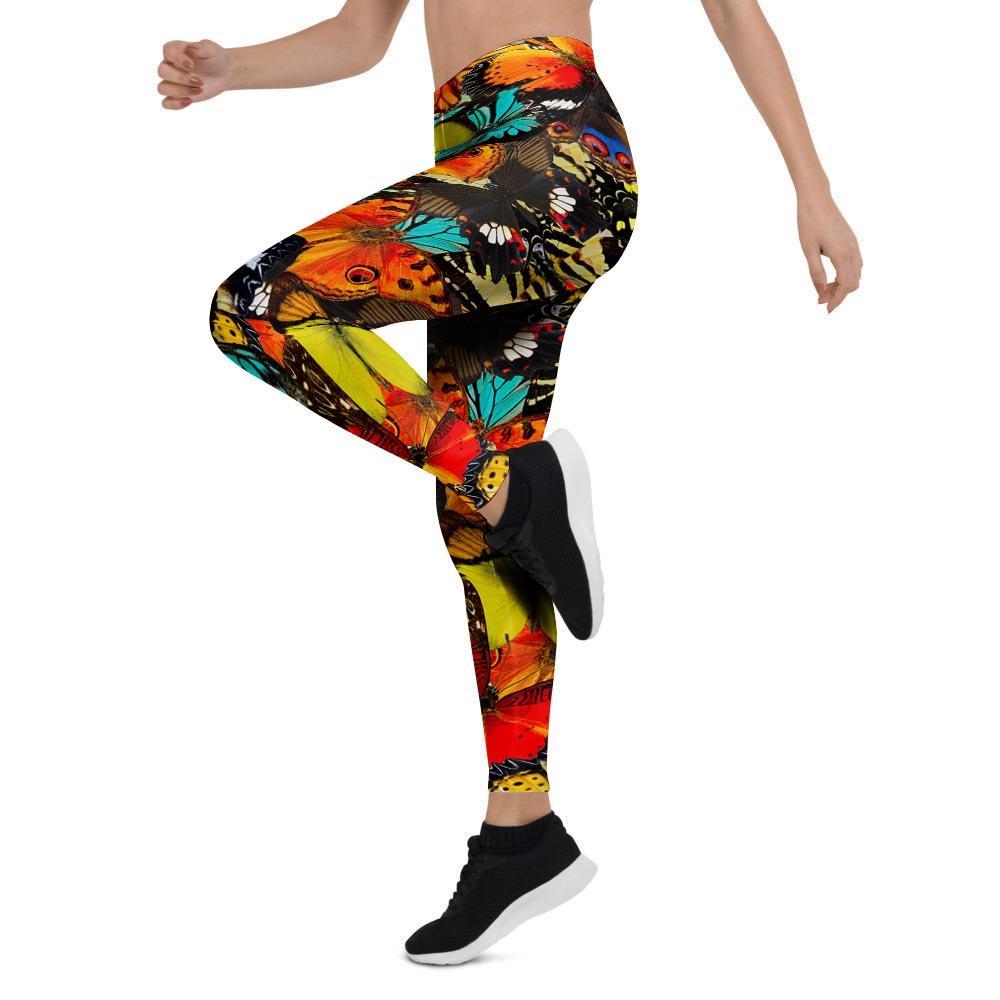 Abstract Colorful Butterfly Print Women's Leggings-grizzshop