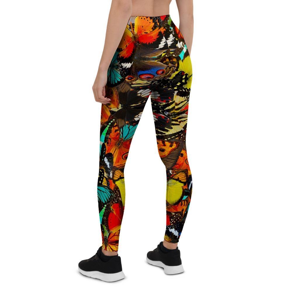 Abstract Colorful Butterfly Print Women's Leggings-grizzshop