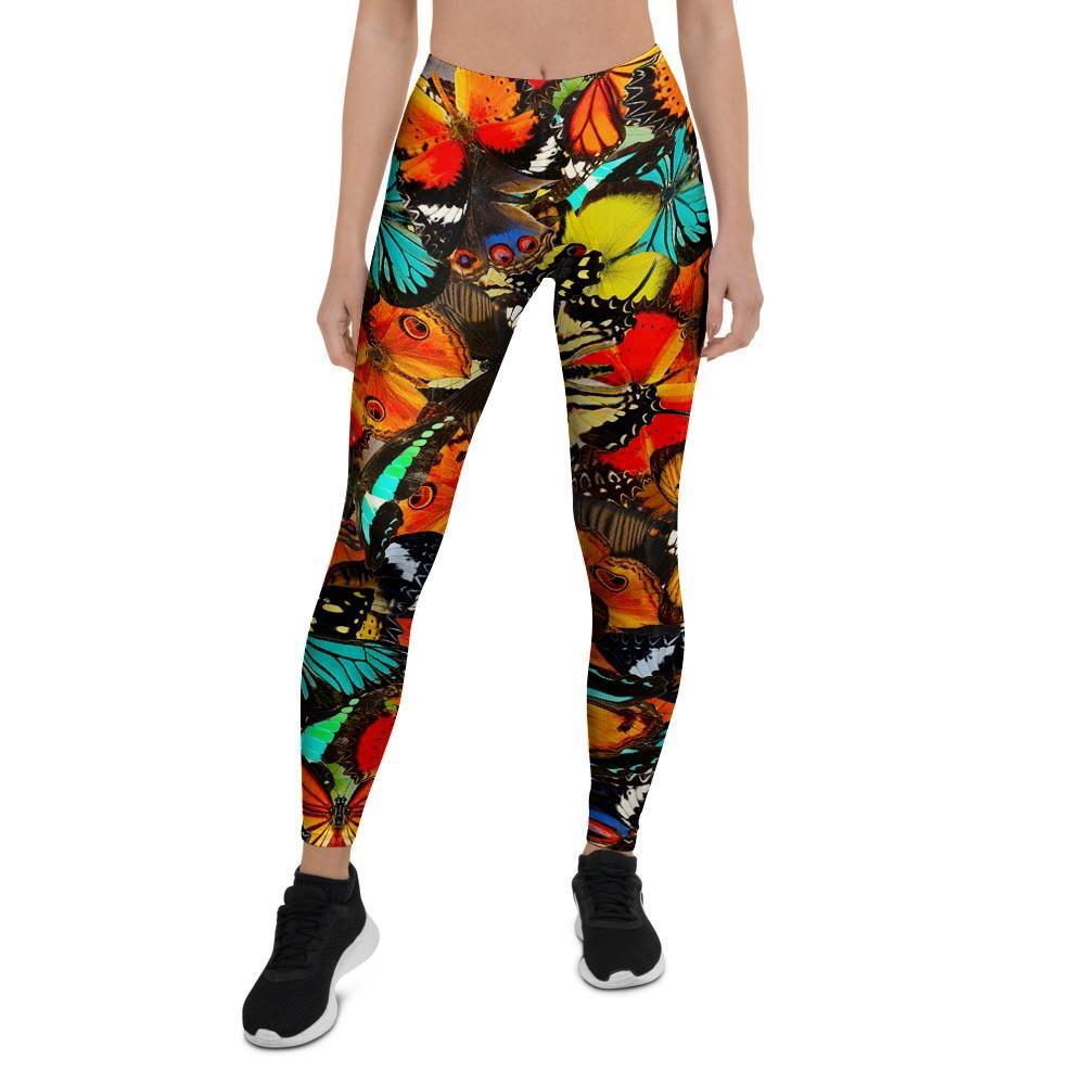 Abstract Colorful Butterfly Print Women's Leggings-grizzshop