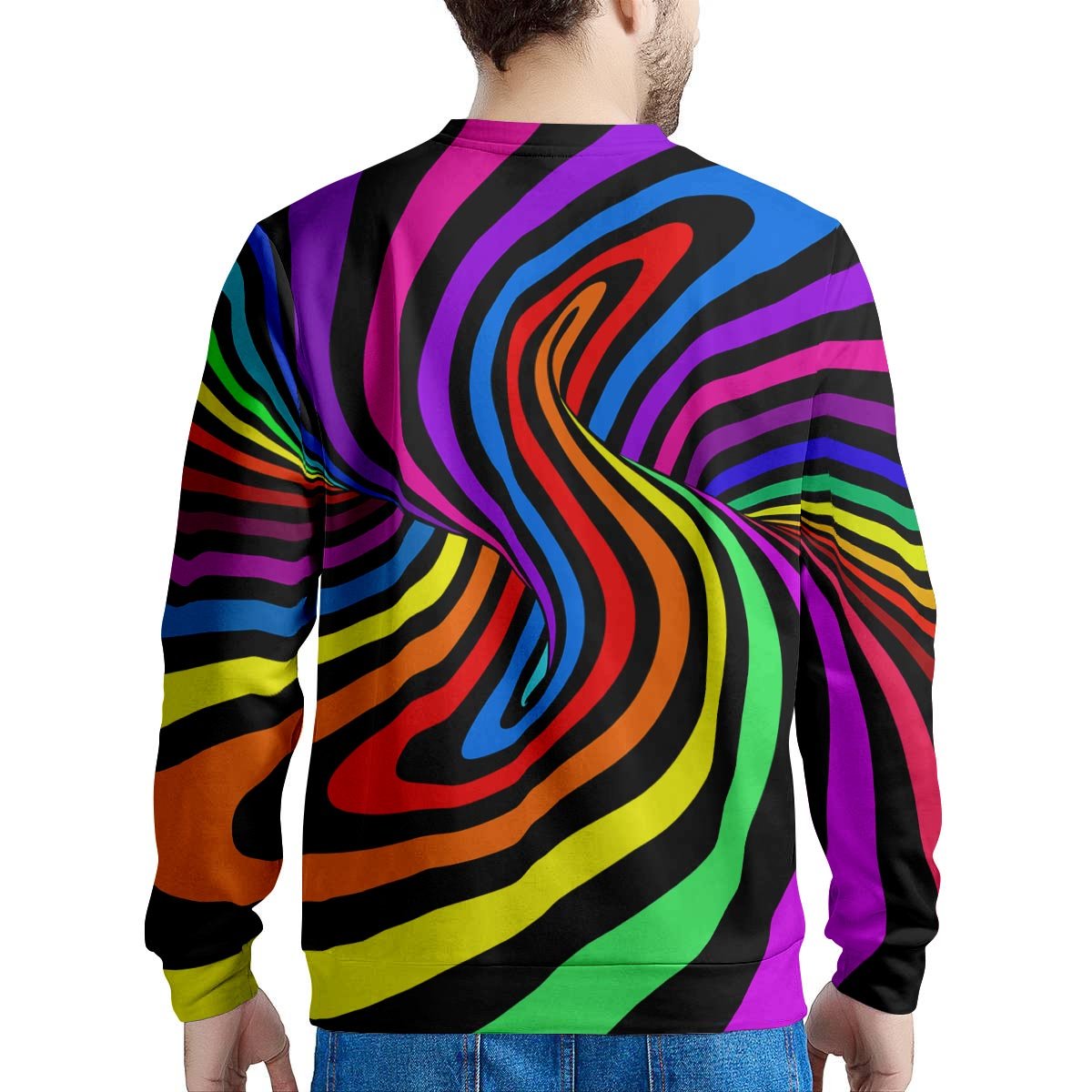 Abstract Colorful Psychedelic Men's Sweatshirt-grizzshop