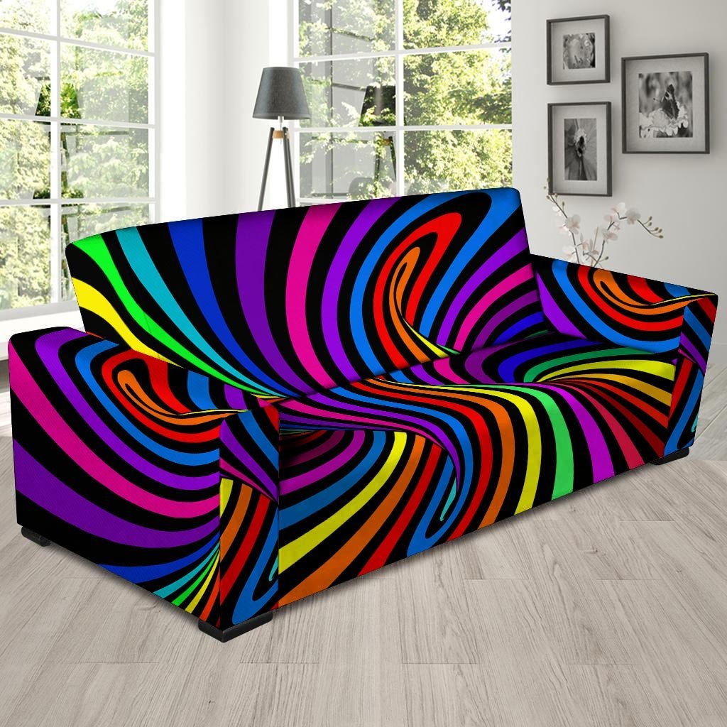 Abstract Colorful Psychedelic Sofa Cover-grizzshop