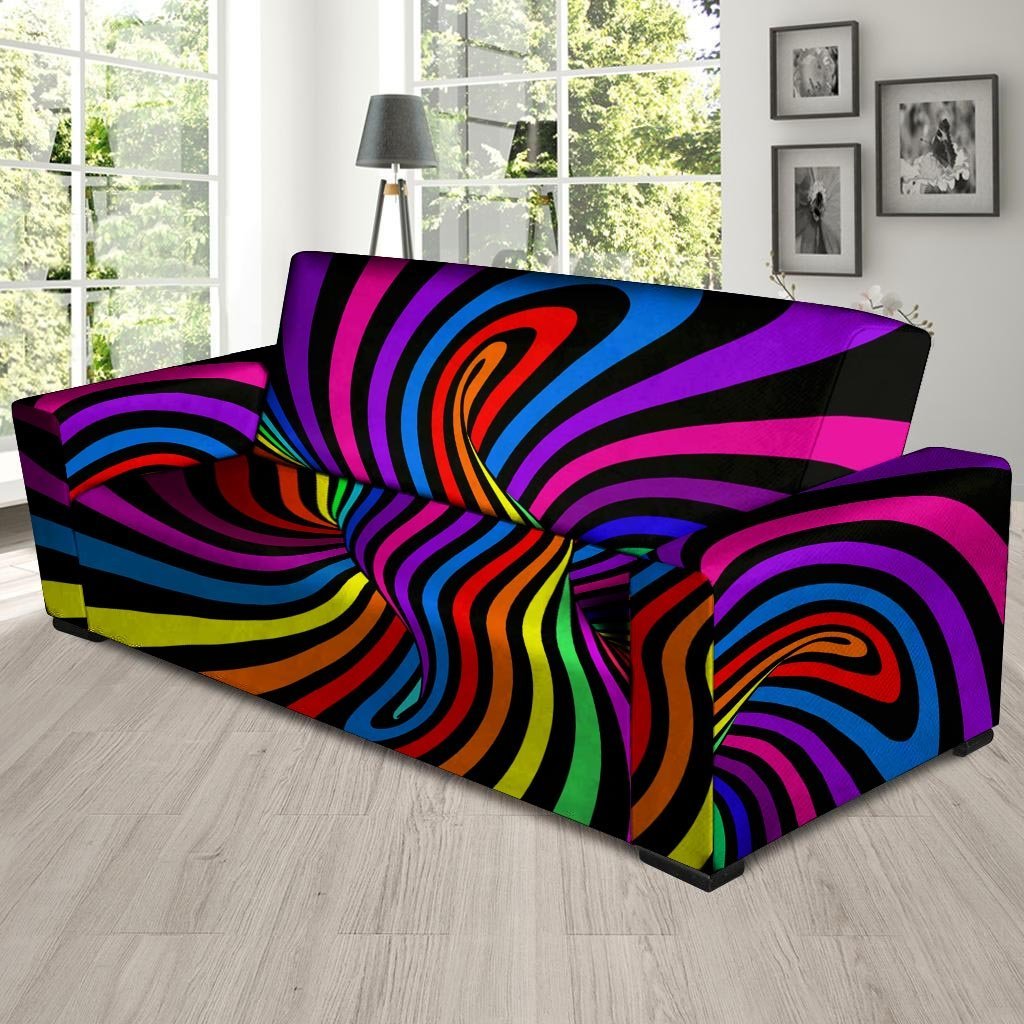 Abstract Colorful Psychedelic Sofa Cover-grizzshop