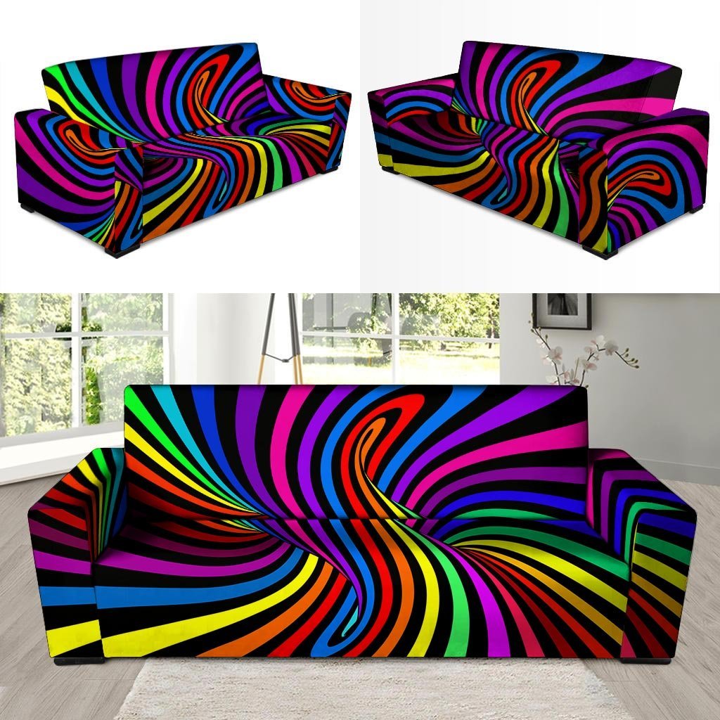 Abstract Colorful Psychedelic Sofa Cover-grizzshop