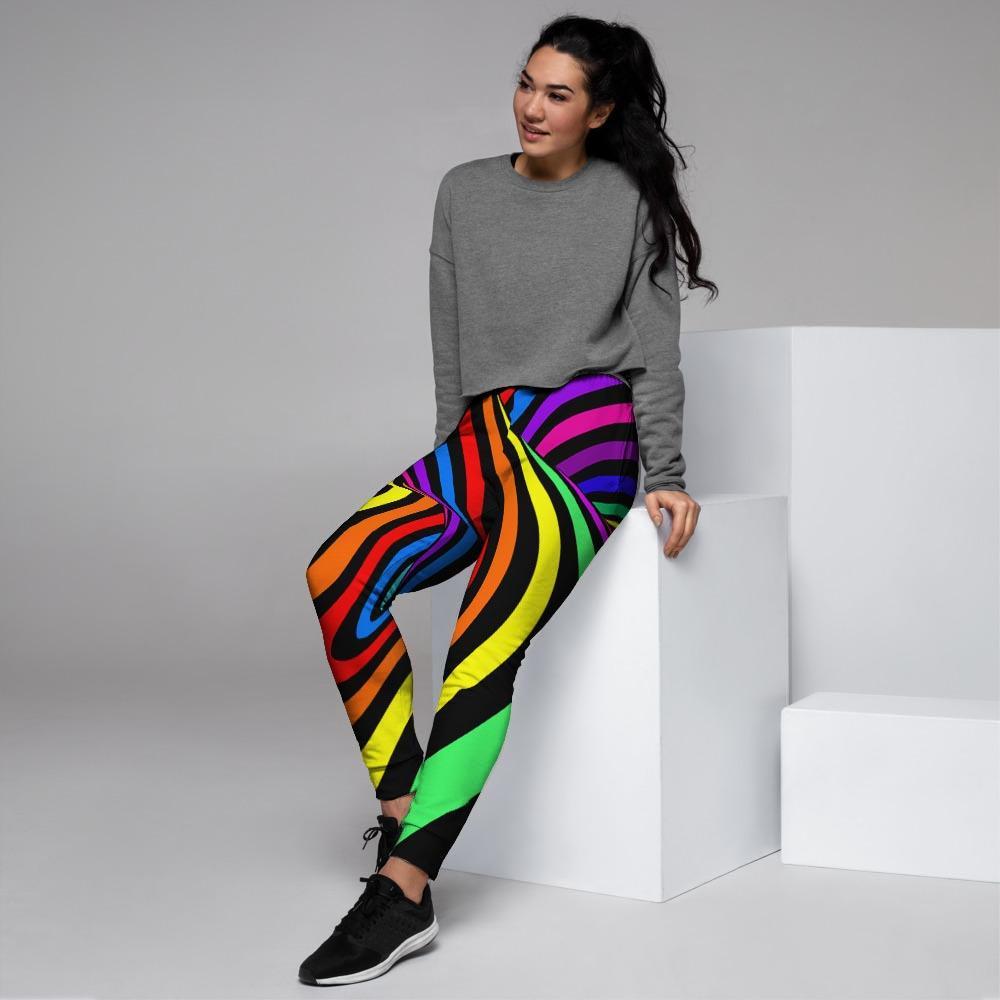 Abstract Colorful Psychedelic Women's Joggers-grizzshop
