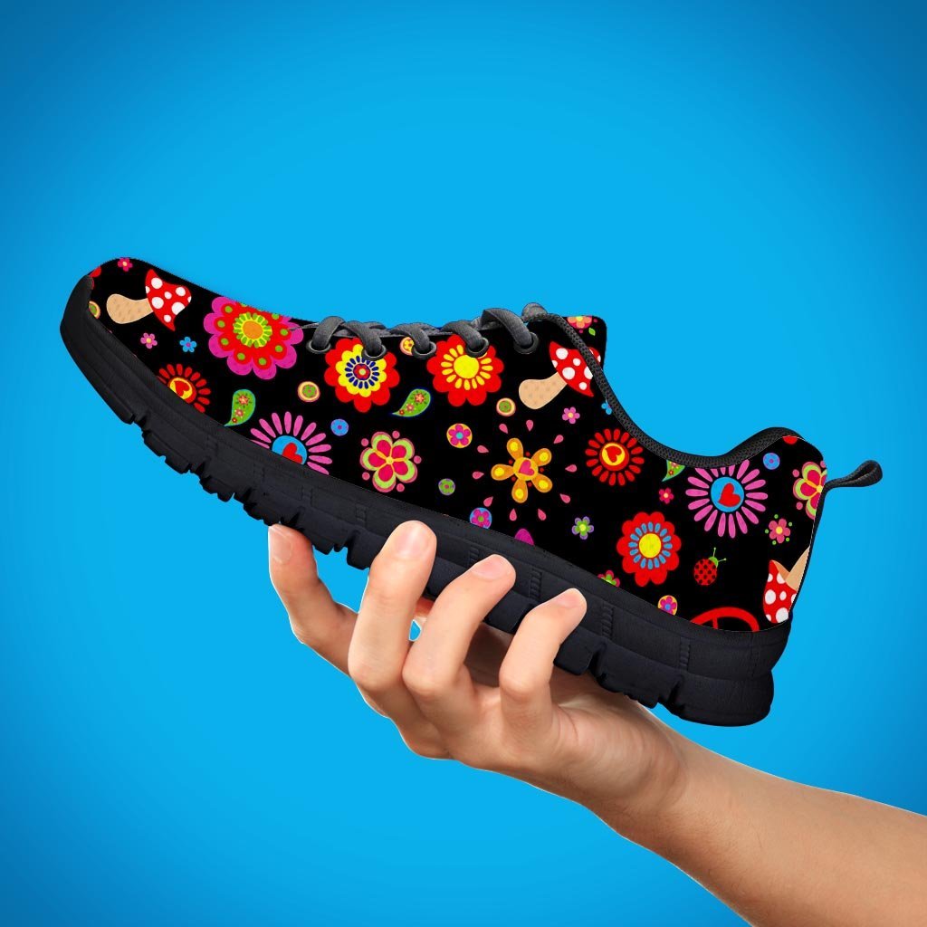 Abstract Flower Hippie Men's Sneakers-grizzshop