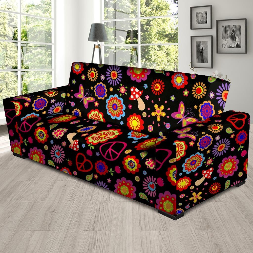 Abstract Flower Hippie Sofa Cover-grizzshop