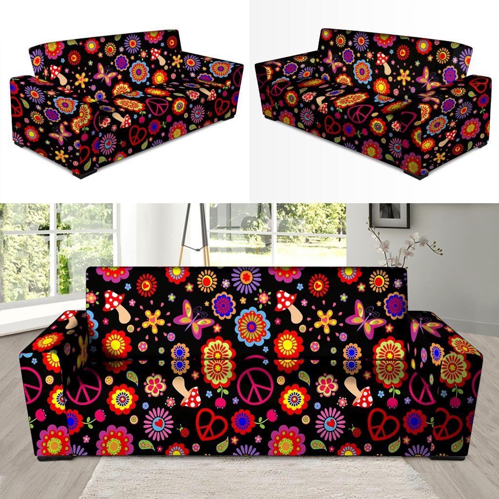 Abstract Flower Hippie Sofa Cover-grizzshop
