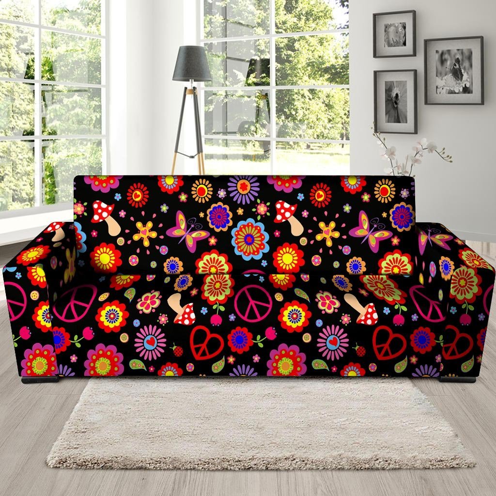 Abstract Flower Hippie Sofa Cover-grizzshop