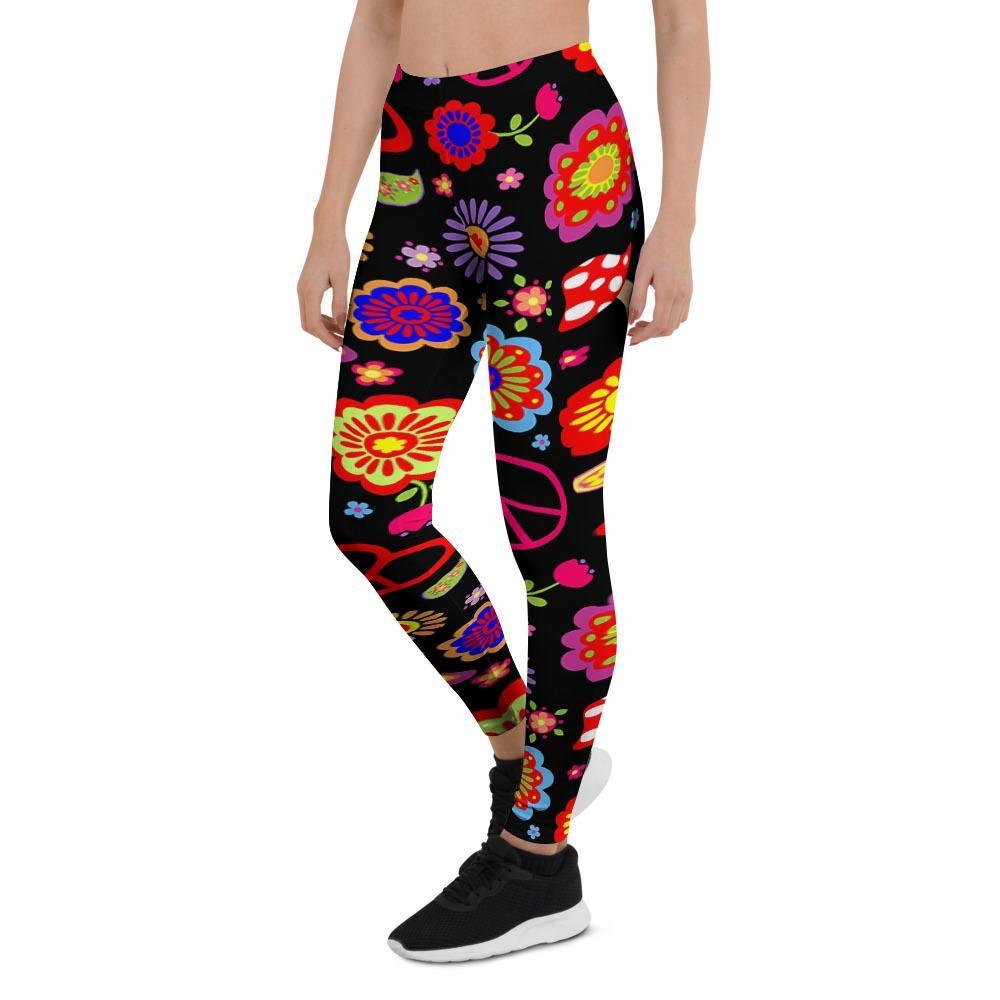 Abstract Flower Hippie Women's Leggings-grizzshop