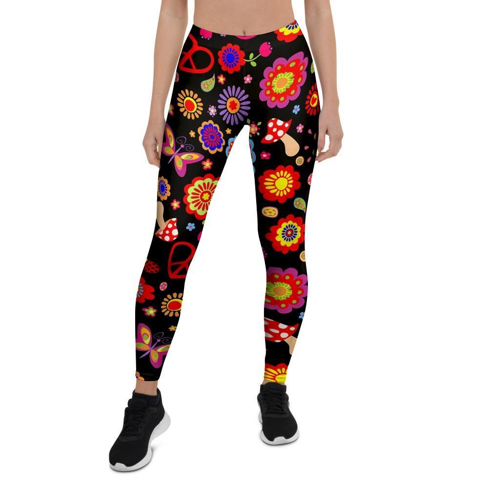 Abstract Flower Hippie Women's Leggings-grizzshop