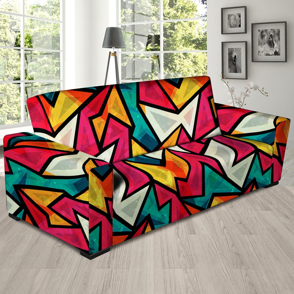 Abstract Geometric Colorful Sofa Cover-grizzshop