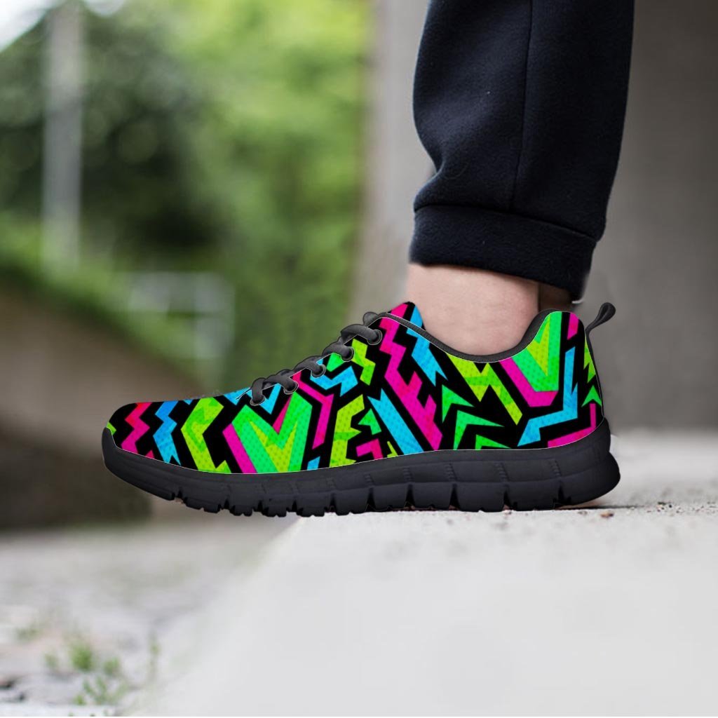 Abstract Graffiti Geometric Men's Sneakers-grizzshop
