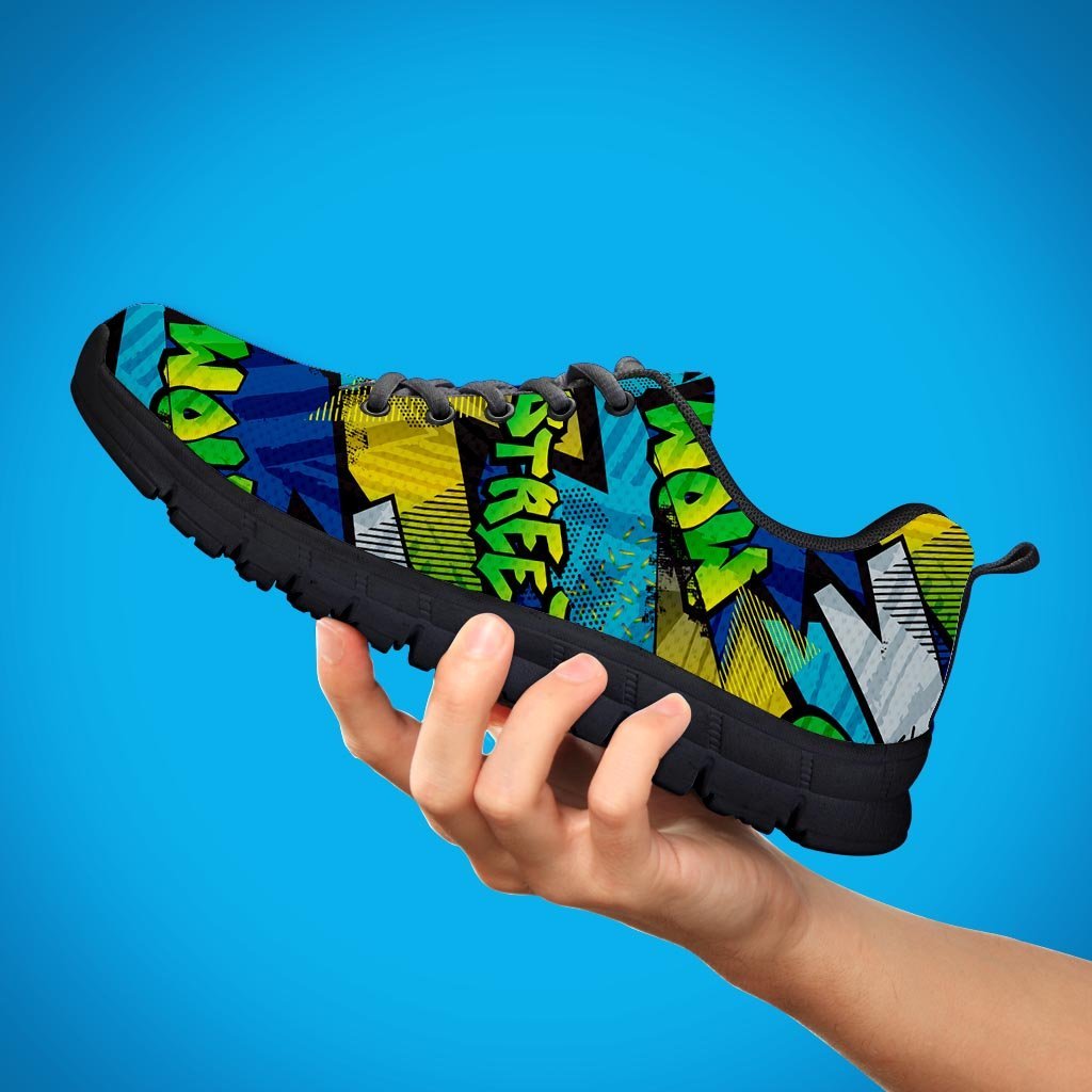 Abstract Graffiti Print Men's Sneakers-grizzshop