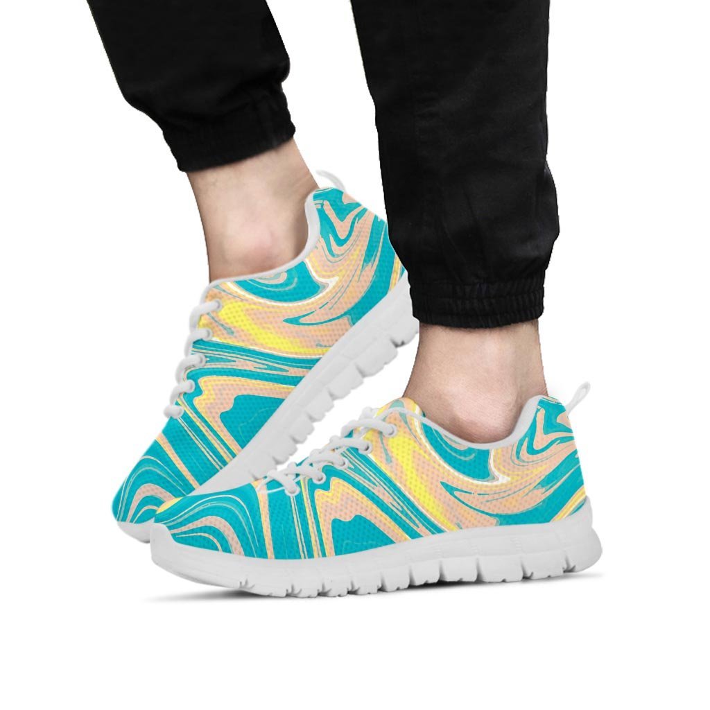 Abstract Green Marble Men's Sneakers-grizzshop