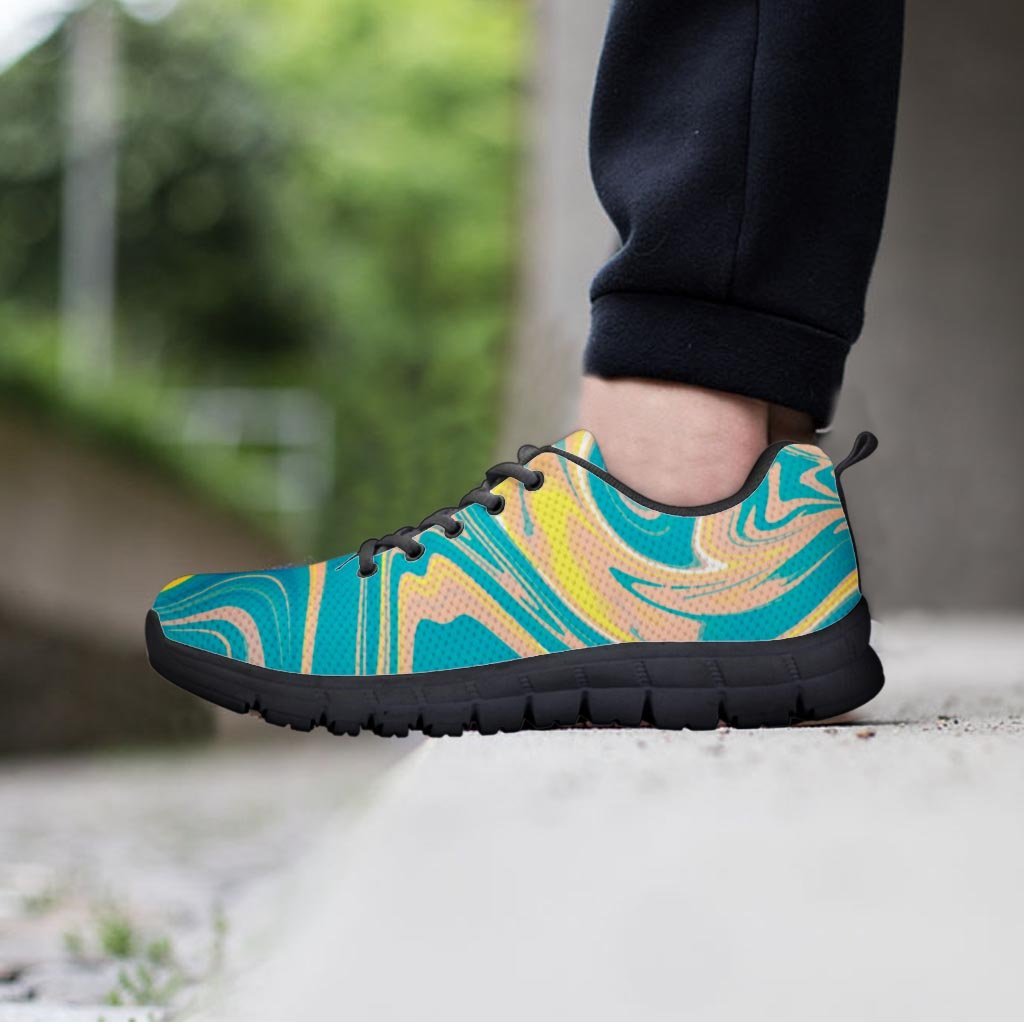 Abstract Green Marble Men's Sneakers-grizzshop