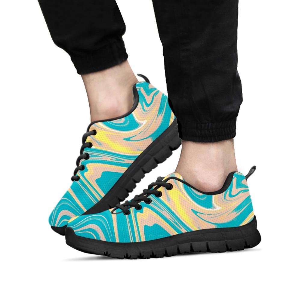 Abstract Green Marble Men's Sneakers-grizzshop
