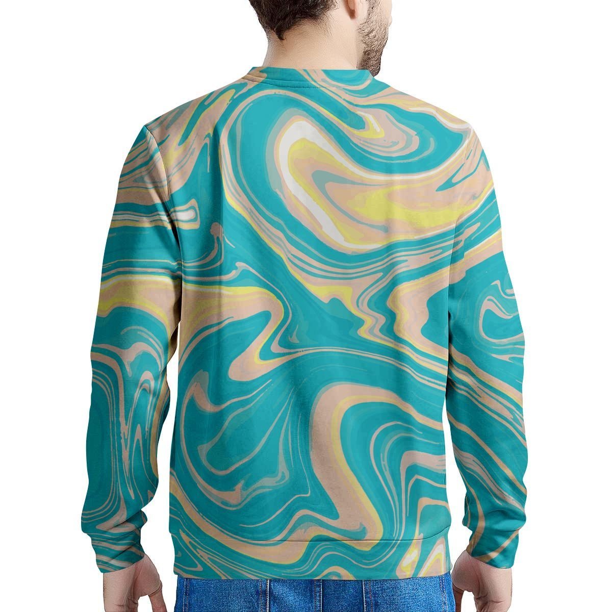 Abstract Green Marble Men's Sweatshirt-grizzshop