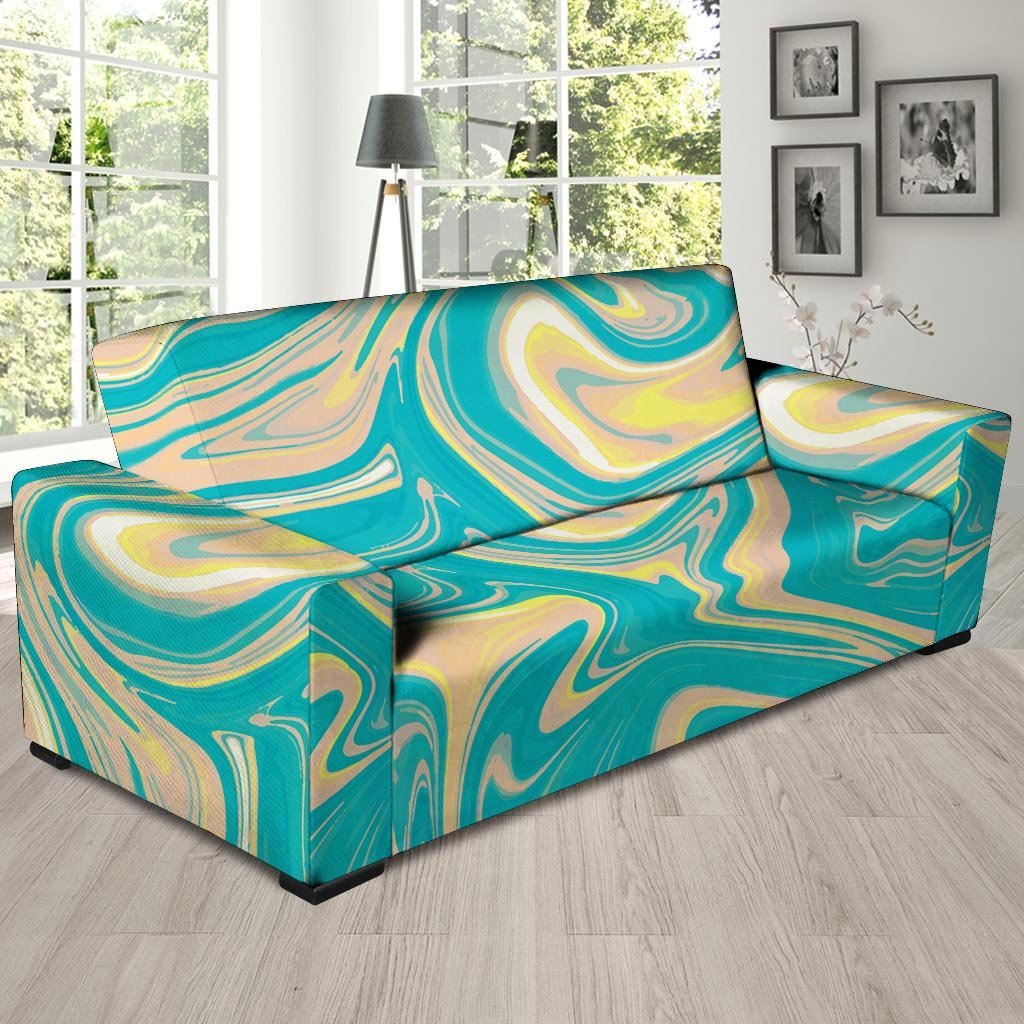 Abstract Green Marble Sofa Cover-grizzshop