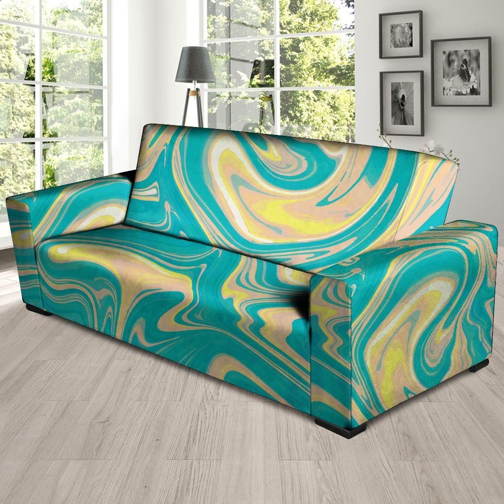 Abstract Green Marble Sofa Cover-grizzshop