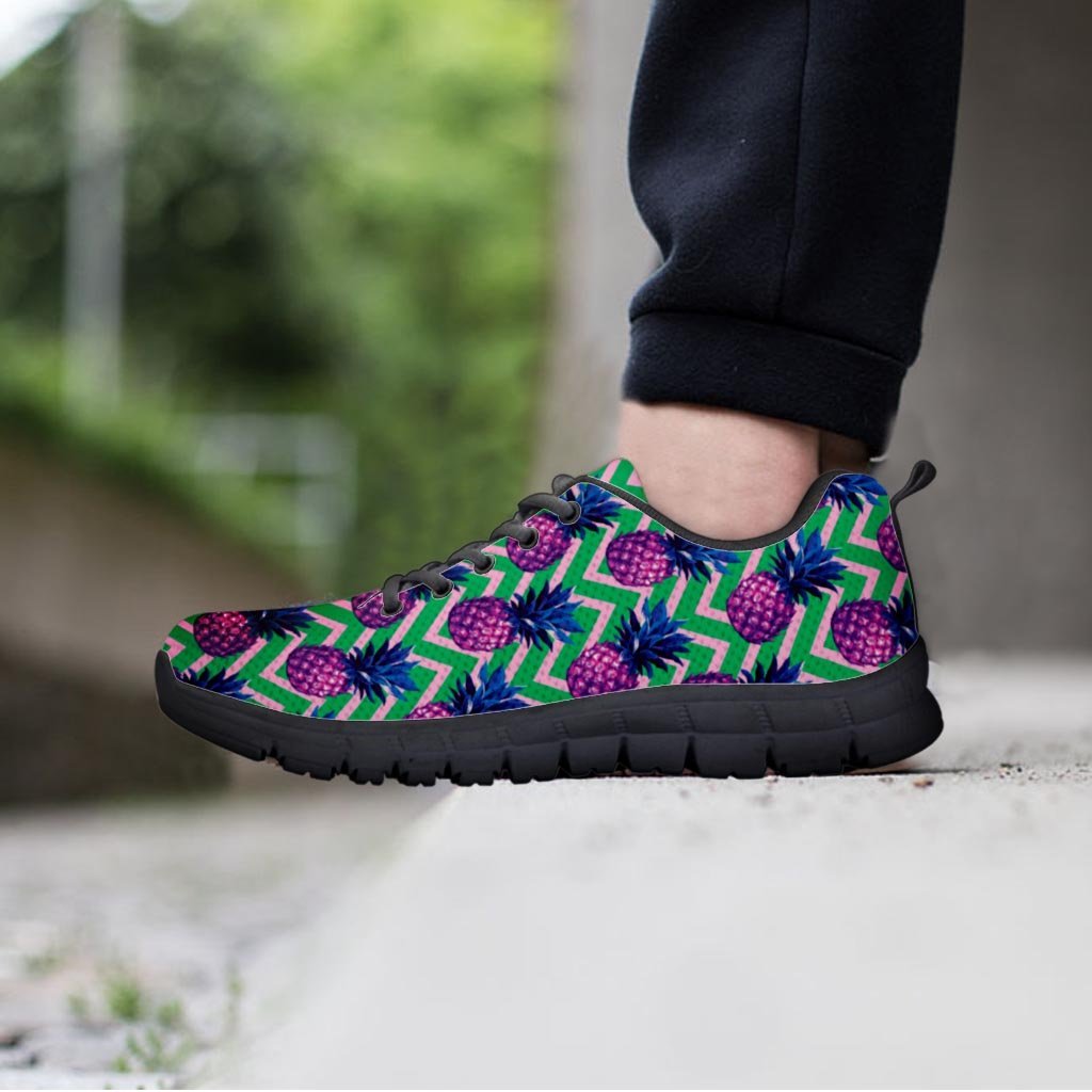 Abstract Hawaiian Pineapple Print Men's Sneakers-grizzshop