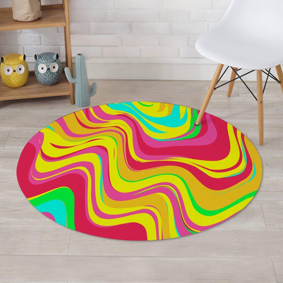 Abstract Paint Round Rug-grizzshop