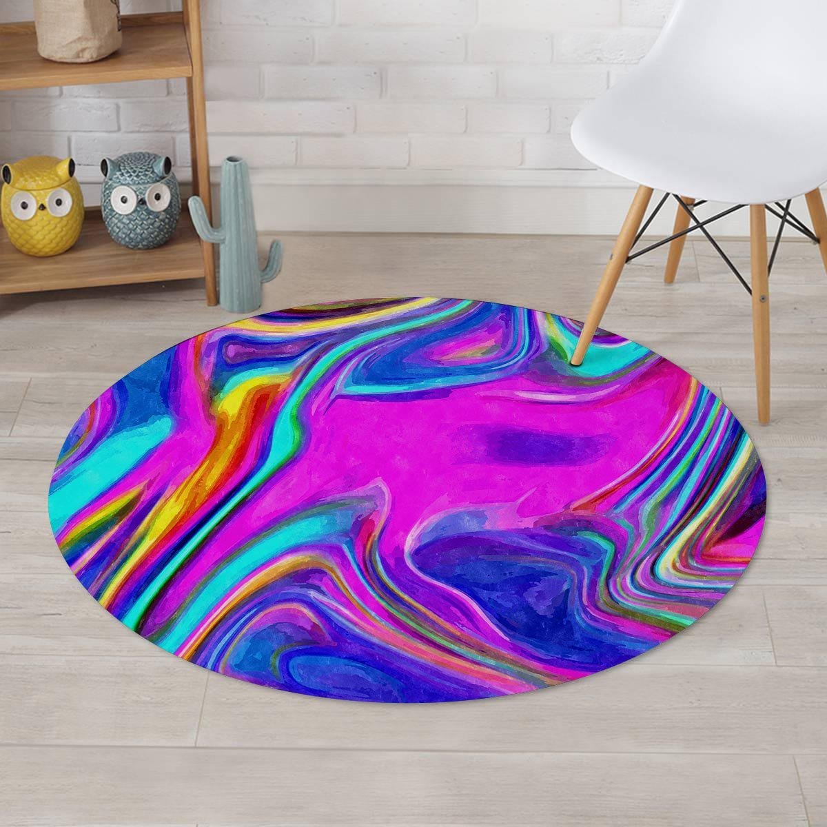 Abstract Purple Round Rug-grizzshop