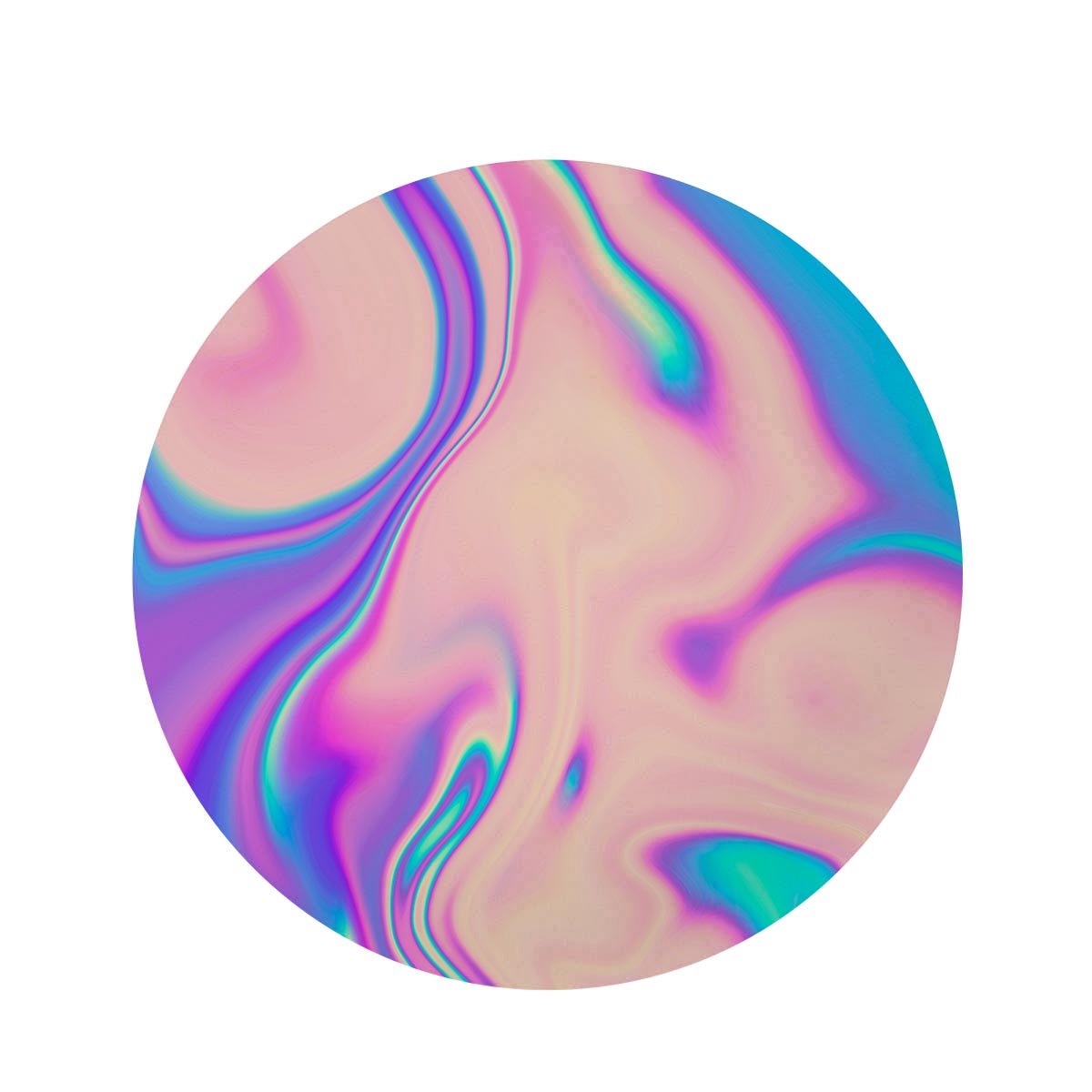 Abstract Trippy Holographic Round Rug-grizzshop