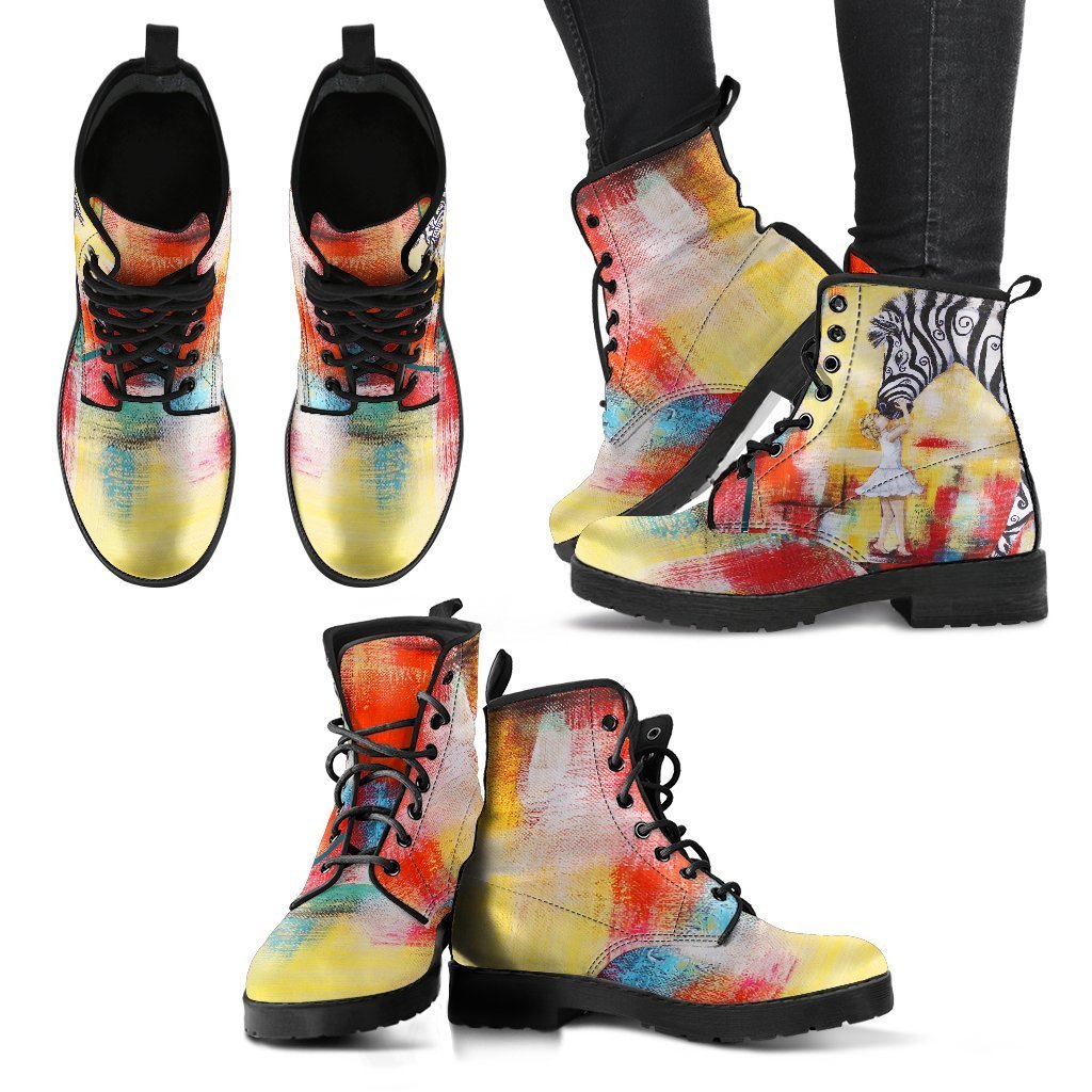 Acceptance Zebra Leather Boots-grizzshop