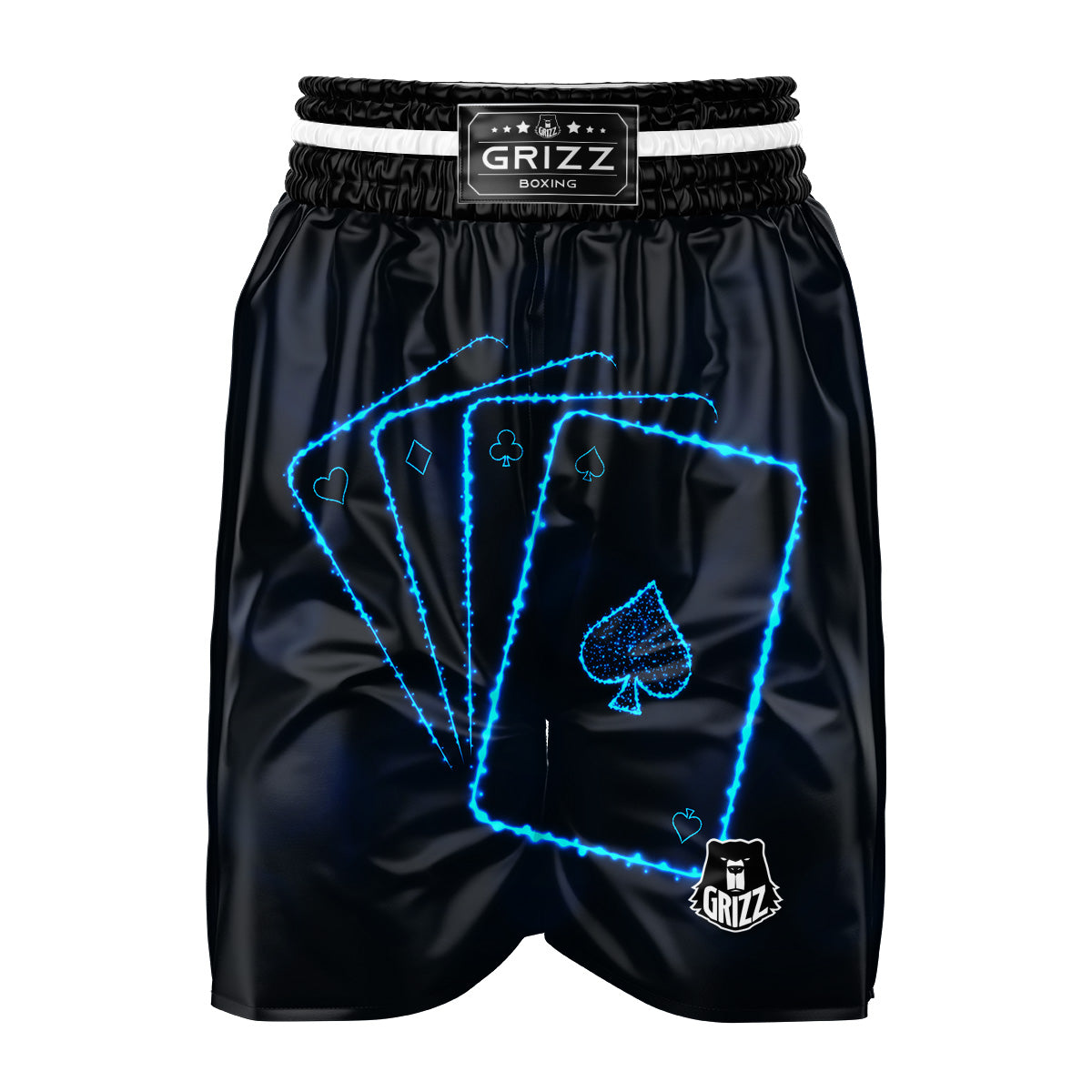 Ace Card Blue Print Boxing Shorts-grizzshop